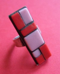 ring, roze, rood, 12 x 35 mm